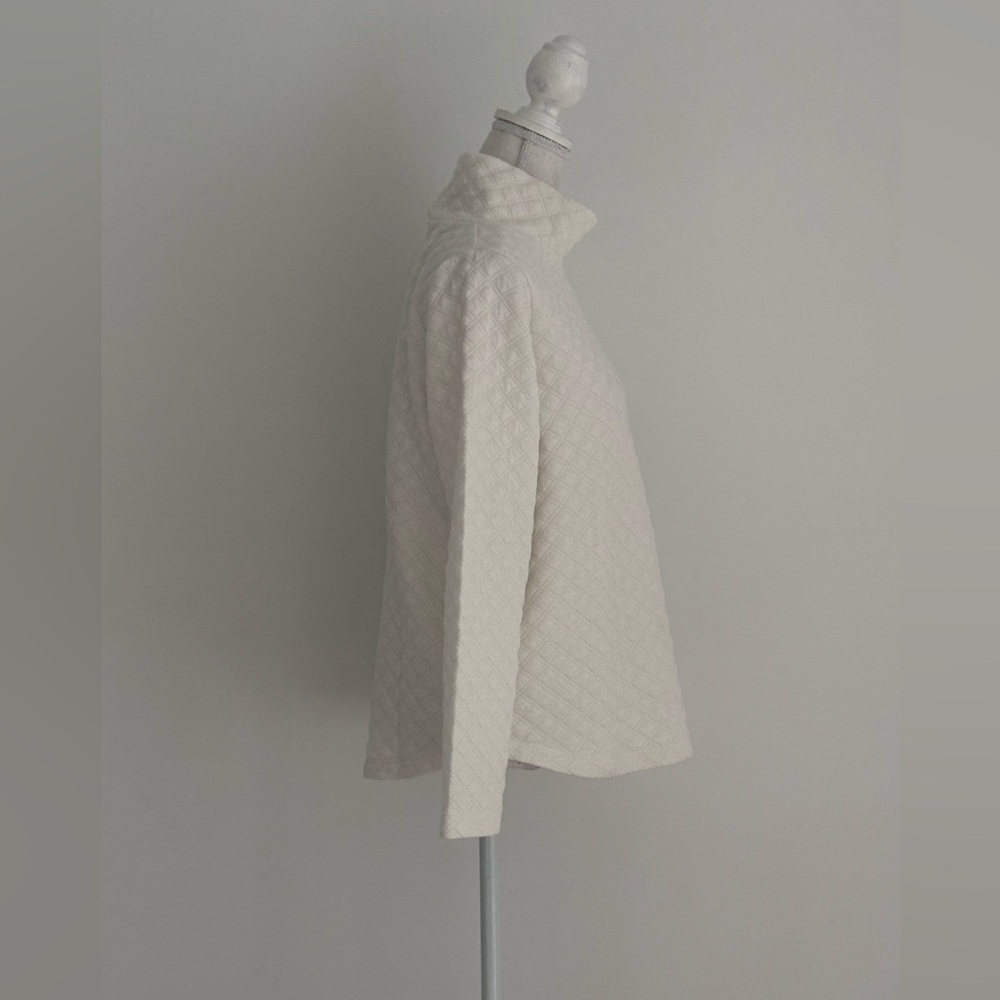 J.Crew Factory Ivory Quilted Pullover - Picture 2 of 7